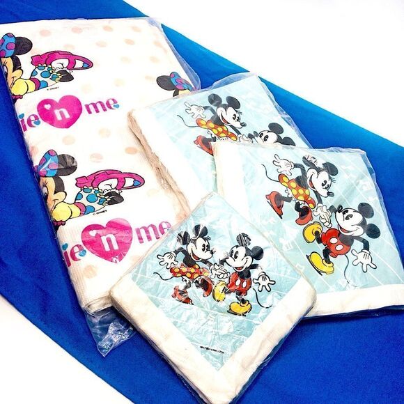 VTG Mickey/Minnie Mouse Party Napkins/Table Cover - Picture 1 of 8